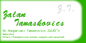 zalan tamaskovics business card